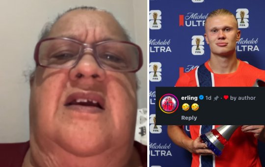 Haaland reage a vídeo de idosa tentando pronunciar seu nome e diverte a web