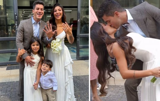 Arthur Aguiar e Jheny Santucci oficializam casamento no civil em cerimônia intimista