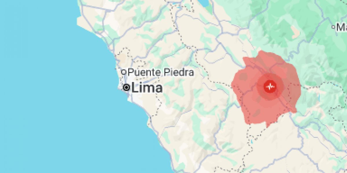 Área afetada pelo terremoto