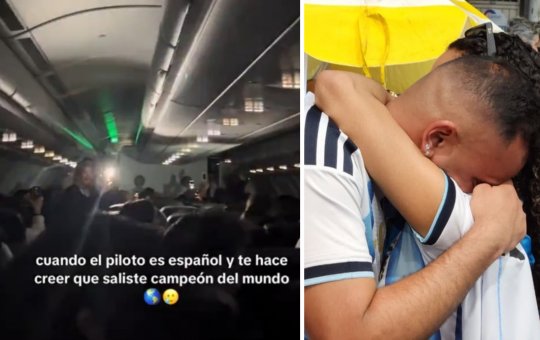 Piloto espanhol prega peça em argentinos durante voo ao anunciar falso título da Copa do Mundo