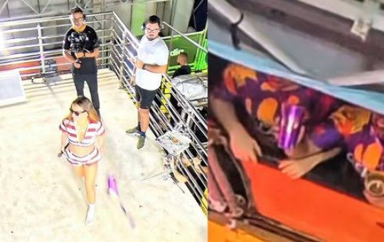 Alinne Rosa é atingida por copo durante apresentação no Fortal