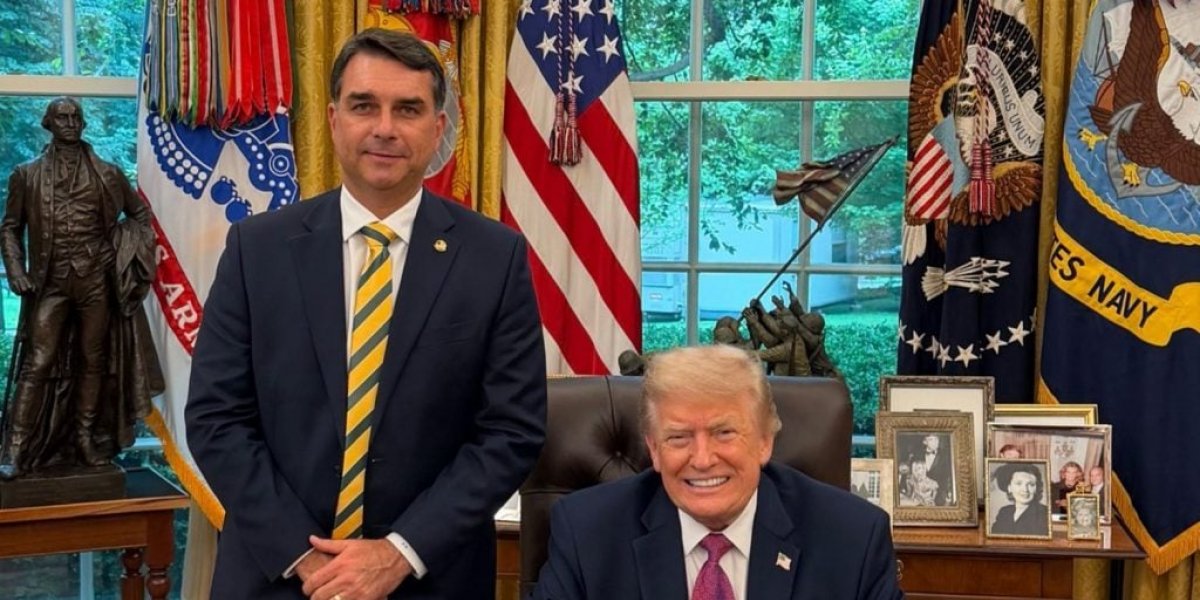 Pesquisa aponta que 52% dos brasileiros veem tarifaço de Trump como apoio a Flávio Bolsonaro