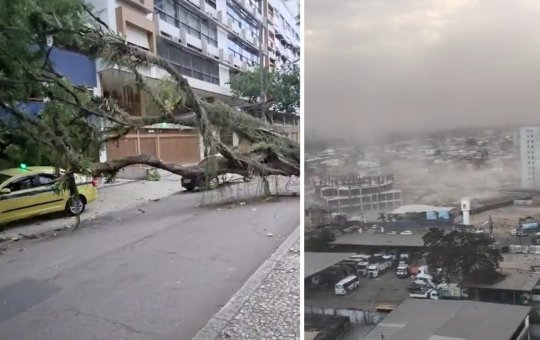 Ventania provoca transtornos no Rio e em São Paulo, deixa um morto e causa apagão