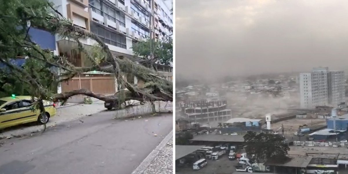 Ventania provoca transtornos no Rio e em São Paulo, deixa um morto e causa apagão