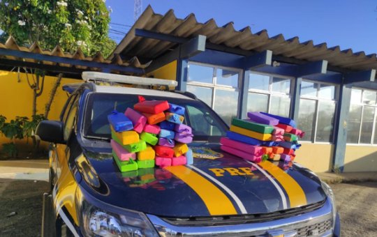 PRF apreende quase 48 kg de maconha em ônibus de turismo durante fiscalização em Feira de Santana