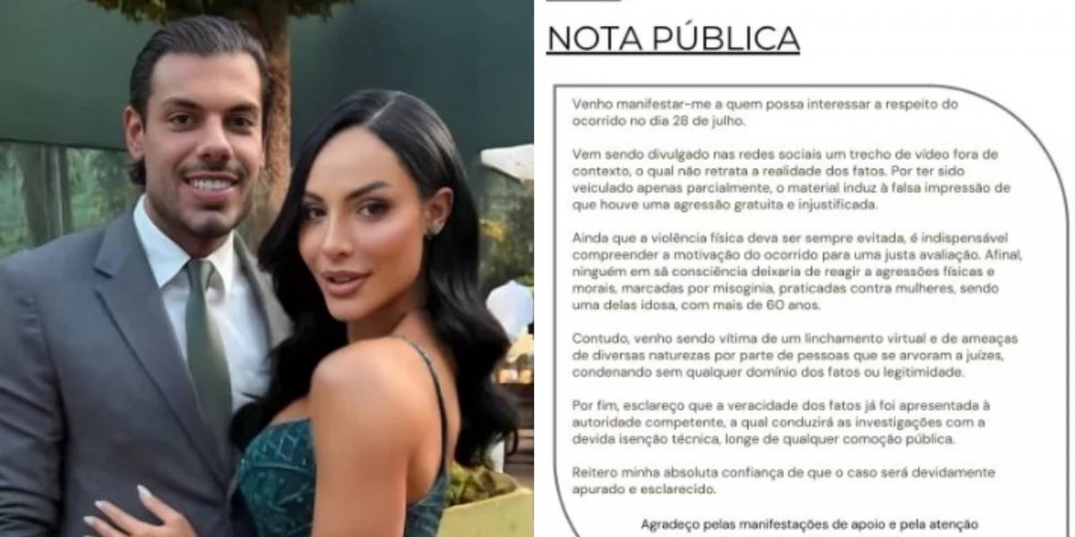 Namorado de Aline Mineiro se pronuncia após vídeo de agressão em jovem: "Fora de contexto"