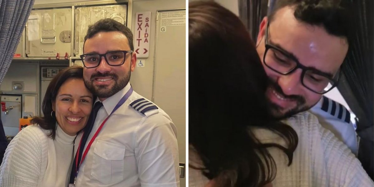 Mãe sai de Salvador, embarca em voo surpresa e emociona filho ao descobrir que ele era o piloto da aeronave