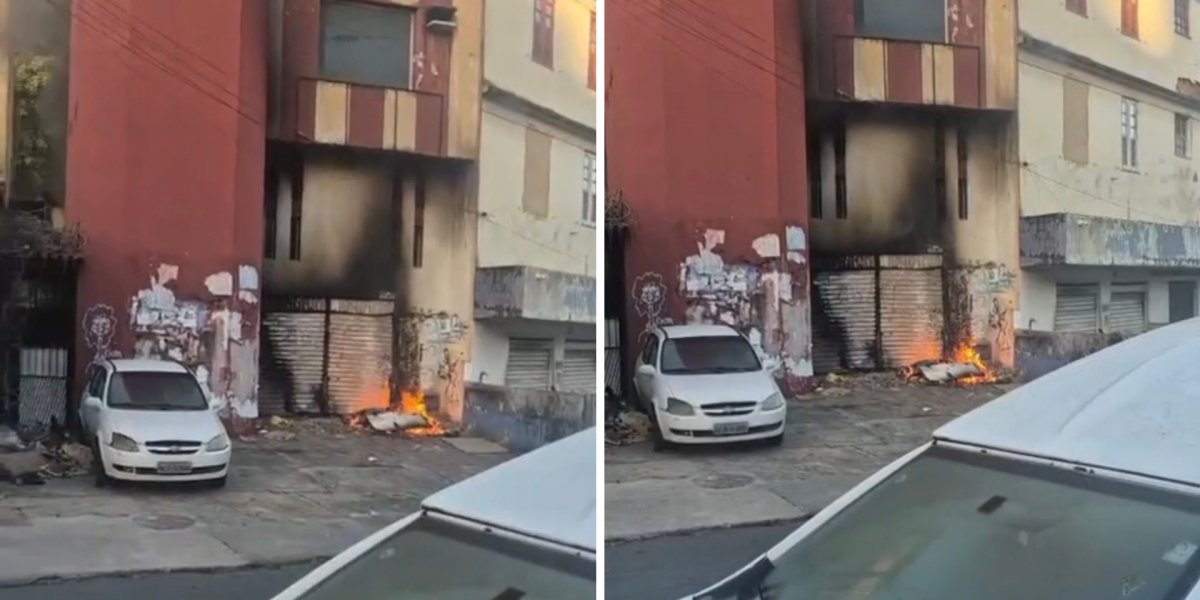 Incêndio atinge prédio abandonado na Baixa de Quintas, em Salvador