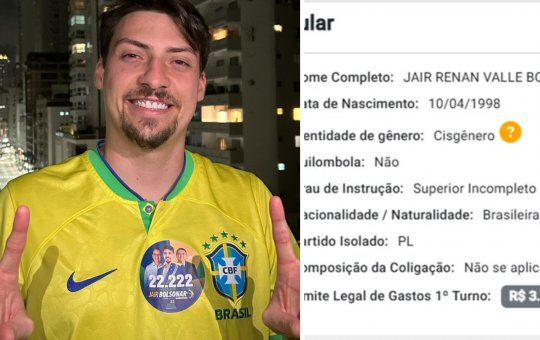 Jair Renan Bolsonaro omite orientação sexual em novo registro de candidatura