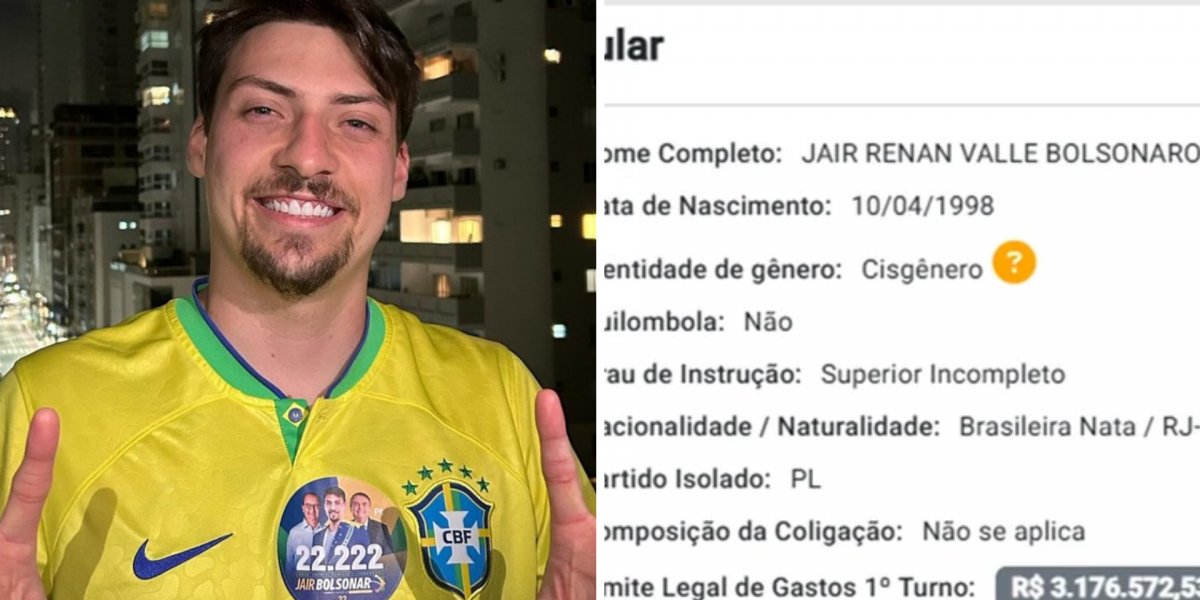 Jair Renan Bolsonaro omite orientação sexual em novo registro de candidatura