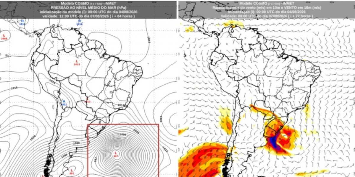 Ciclone-bomba atinge o Sul e avança pelo país com ventos de até 132 km/h