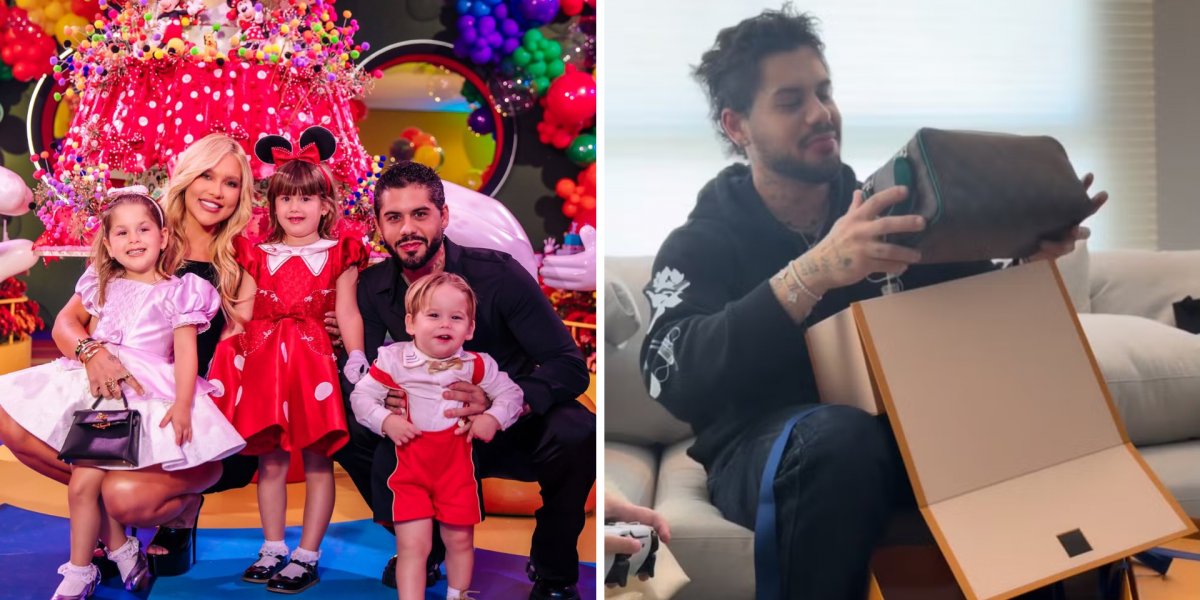 Virginia leva filhos para celebrar Dia dos Pais com Zé Felipe e entrega presentes de luxo