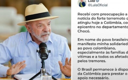 Após terremoto de 7,4, Lula coloca Brasil à disposição da Colômbia