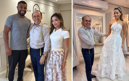 Emilly Araújo faz prova de vestido para casamento com Davi Brito em Salvador