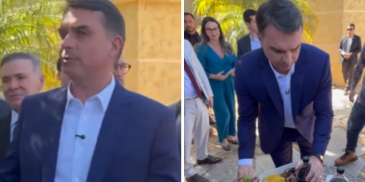 Flávio Bolsonaro serve churrasco a jornalistas e critica decisão de Moraes sobre fonte