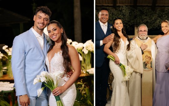 Filho de Xanddy e Carla Perez, Victor Alexandre se casa com Jarline Batista na Bahia