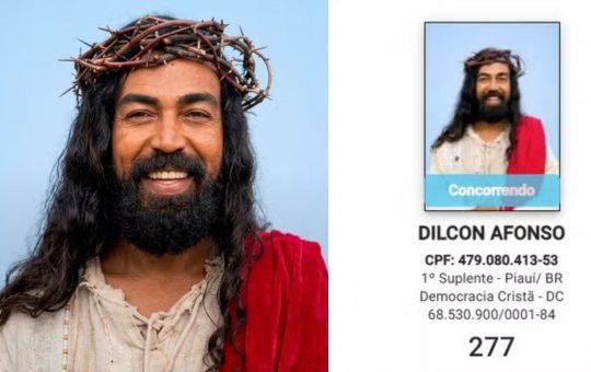 Candidato a suplente do Senado é intimado a trocar foto em que aparece caracterizado como Jesus