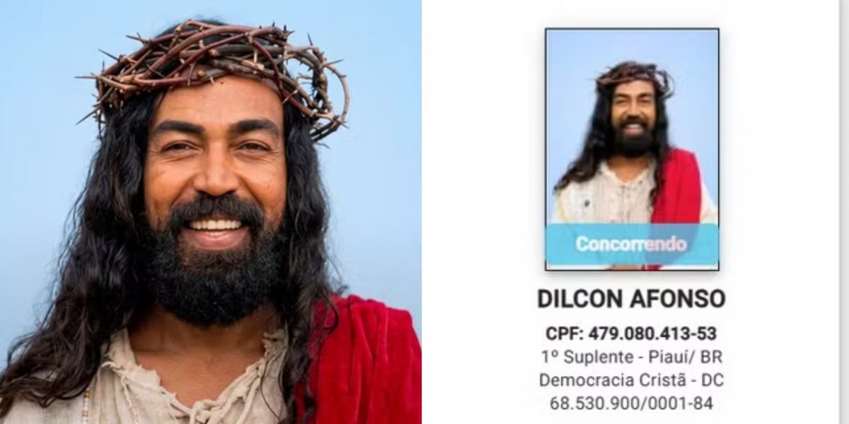 Candidato a suplente do Senado é intimado a trocar foto em que aparece caracterizado como Jesus