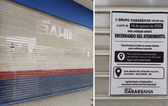 Casas Bahia fecha 12 lojas em Salvador e mantém apenas quatro unidades em funcionamento