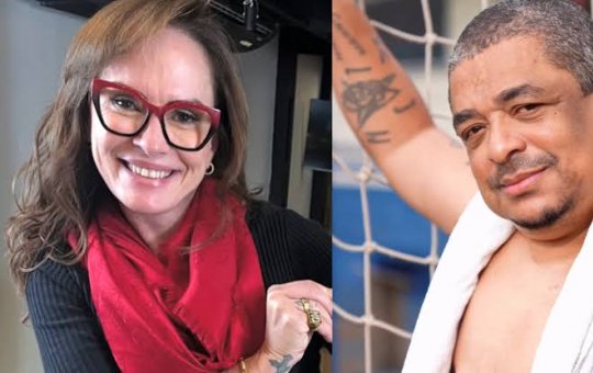 Núbia Oliiver revela intimidade com Vampeta e diz: “Umas cinco horas. Jogador de futebol é assim”