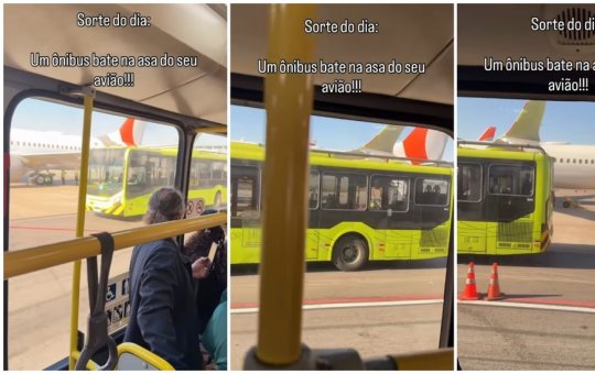Ônibus atinge asa de avião da Gol durante embarque em aeroporto de Guarulhos