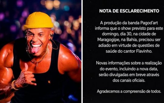 Flavinho, do Pagod'art, é hospitalizado após passar mal e cancela show em Maragogipe