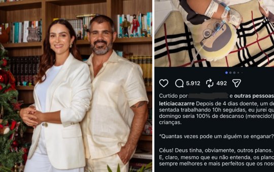 Filha de Juliano e Leticia Cazarré volta ao CTI aos 4 anos e mãe pede orações