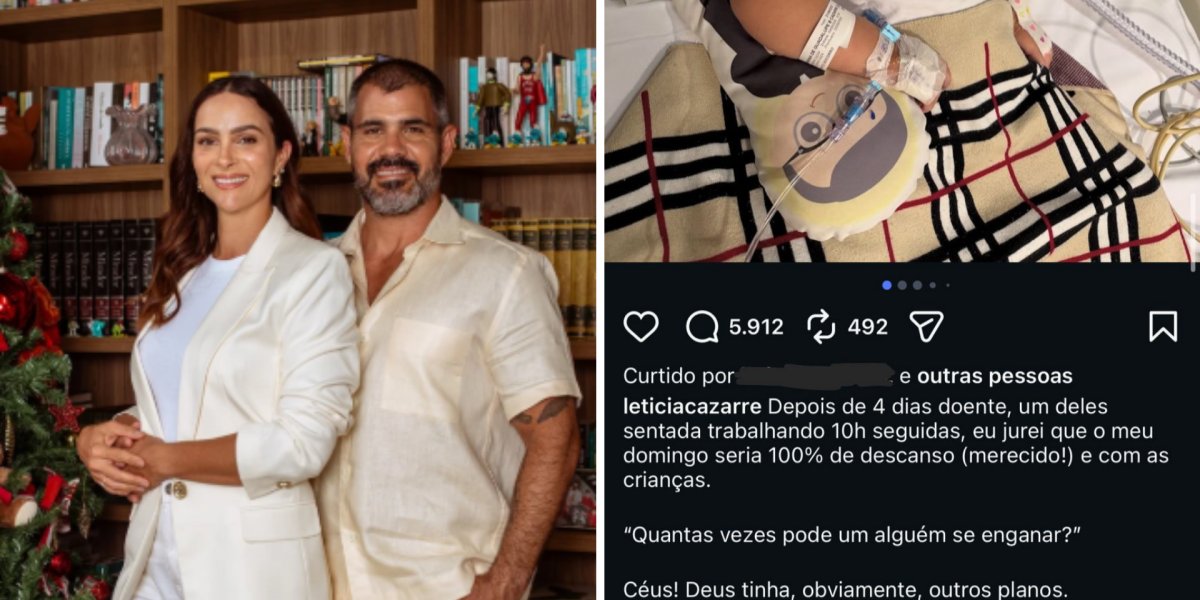 Filha de Juliano e Leticia Cazarré volta ao CTI aos 4 anos e mãe pede orações