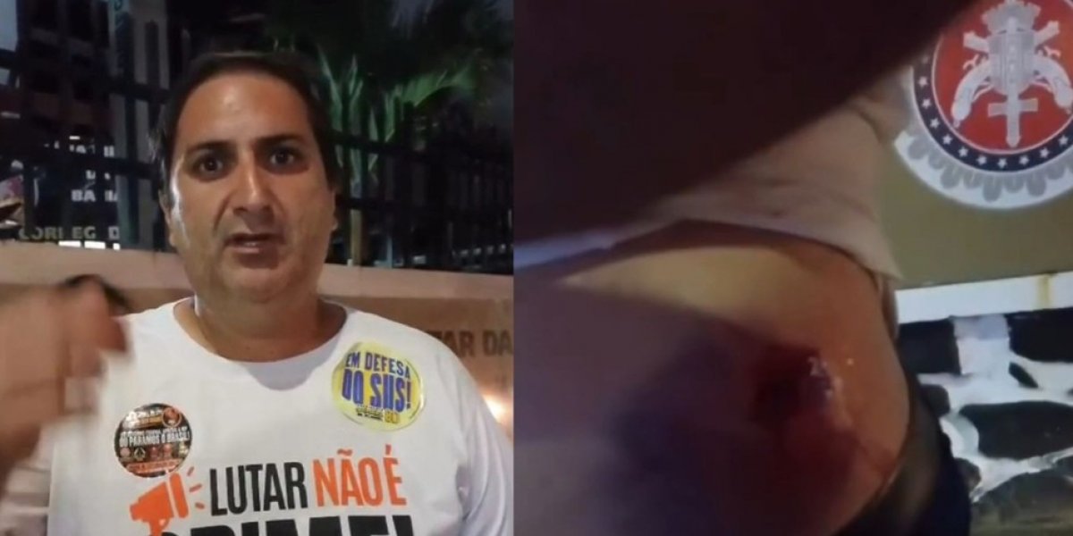 Candidato ao Governo da Bahia, Aroldo Félix é atingido por bala de borracha durante protesto em Salvador