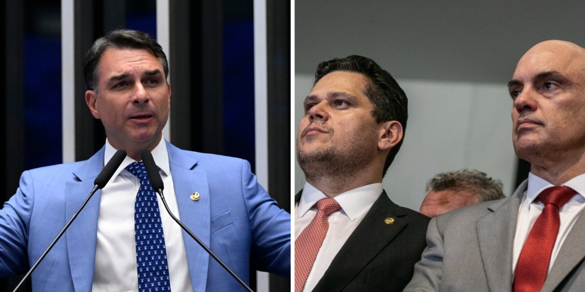 Flávio Bolsonaro acusa Alcolumbre de proteger Moraes em meio à crise no STF