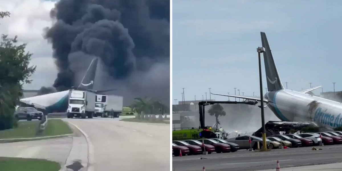 Avião cargueiro da Amazon sai da pista e deixa 5 mortos em Miami