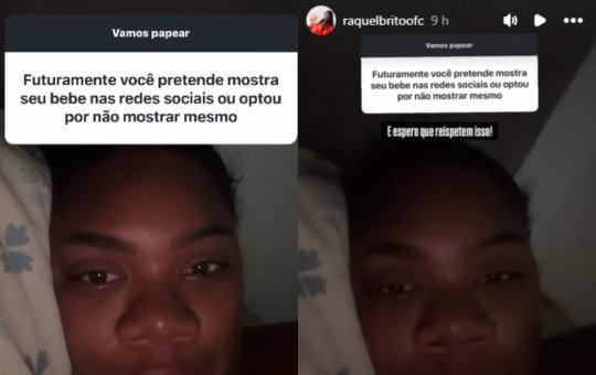 Raquel Brito se emociona ao revelar que não mostrará rosto do filho nas redes sociais: 'As pessoas pegam muito pesado comigo'