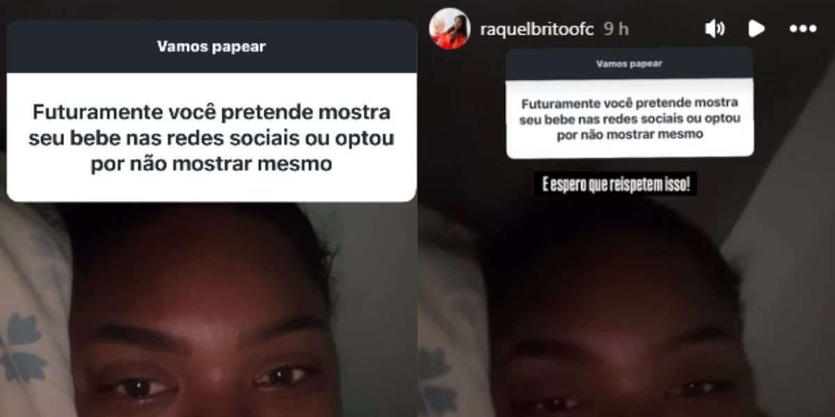 Raquel Brito se emociona ao revelar que não mostrará rosto do filho nas redes sociais: 'As pessoas pegam muito pesado comigo'