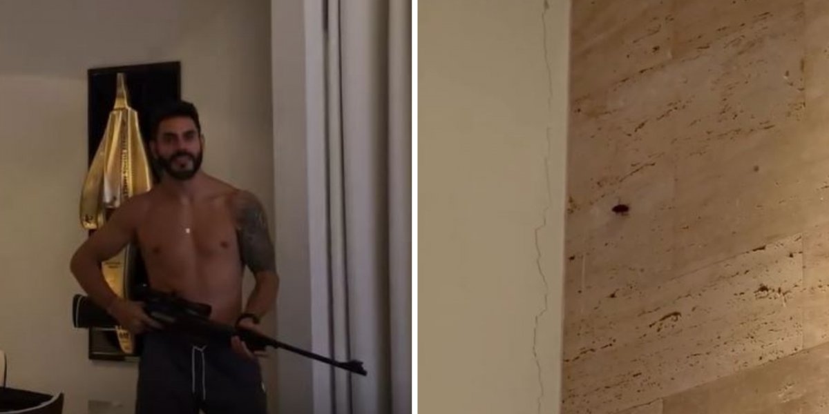 Cantor sertanejo Rodolffo atira e mata barata dentro de casa: "Não entra no meu quintal"