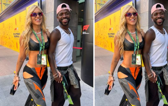 Vini Jr. e Virginia Fonseca chegam juntos ao GP da Espanha de F1 e look da influenciadora repercute na web