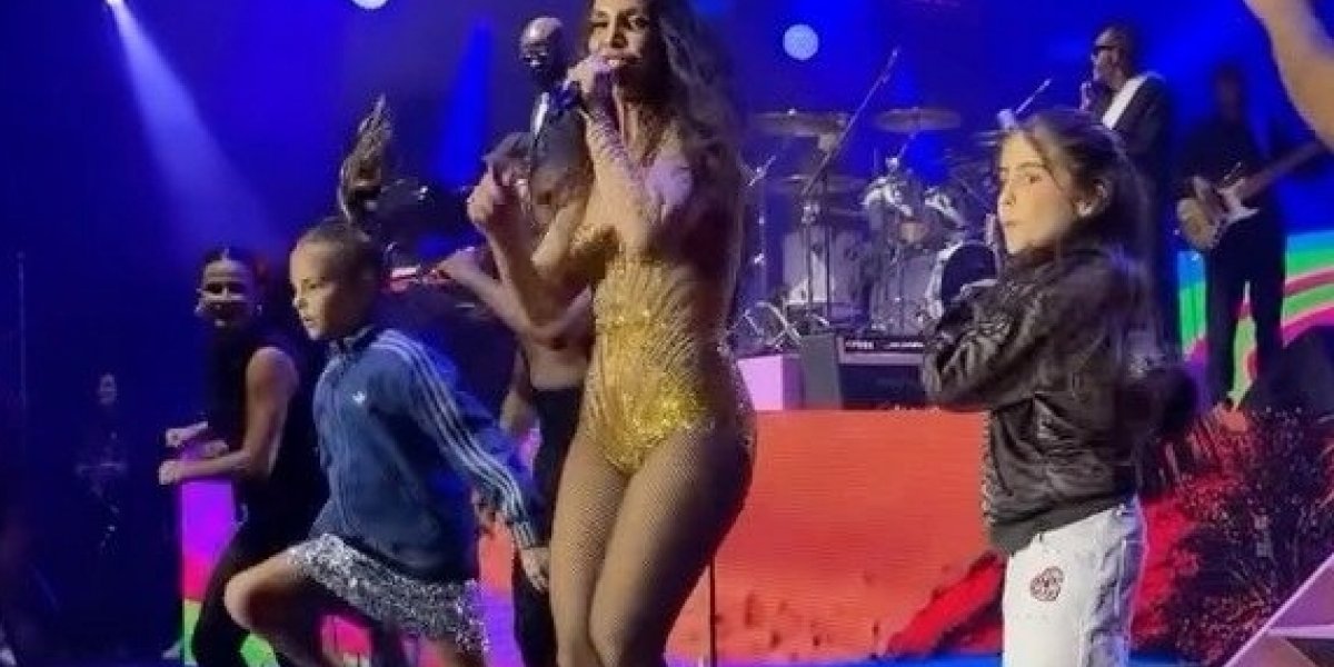 Filhas de Ivete Sangalo sobem ao palco e dançam com a mãe no Rock in Rio