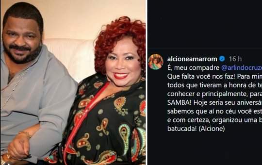 Alcione homenageia Arlindo Cruz no dia em que sambista completaria 68 anos