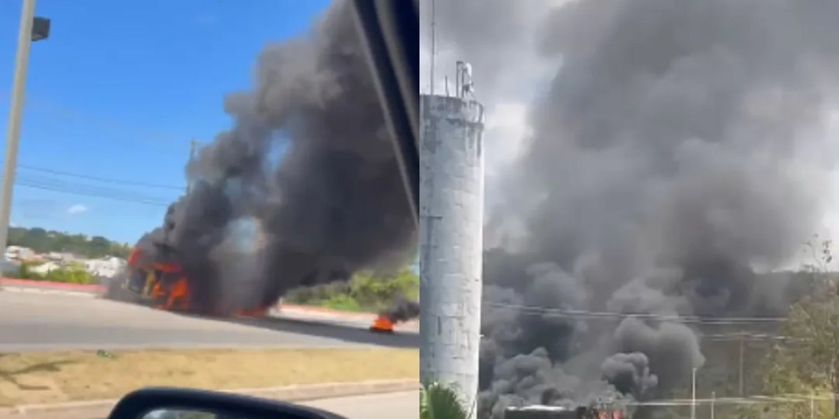 Explosão assusta motoristas e deixa carreta em chamas na Avenida Orlando Gomes, em Salvador