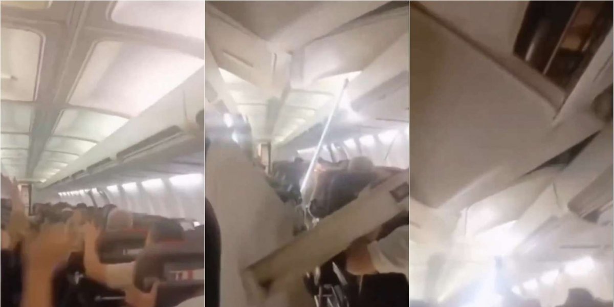 Teto de Boeing 737 cai sobre passageiros durante pouso de emergência no Irã