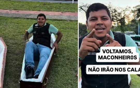 Diego Castro retoma perfil e publica vídeo em caixão após confusão na UFBA