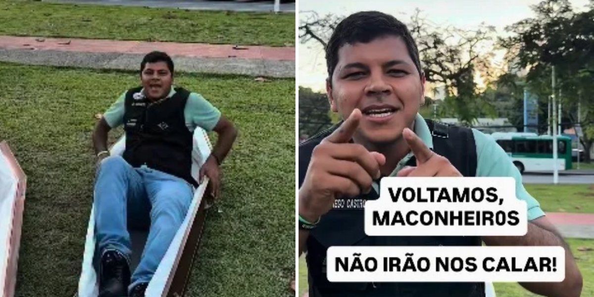 Diego Castro retoma perfil e publica vídeo em caixão após confusão na UFBA