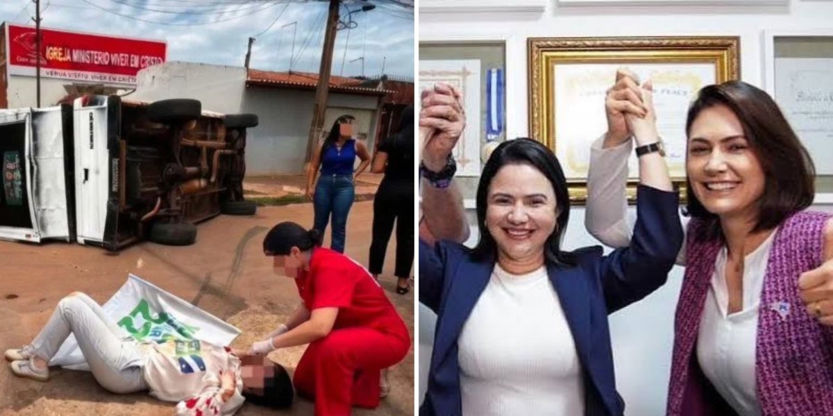 Trio elétrico com candidata ligada a Michelle Bolsonaro capota durante ato em Goiás