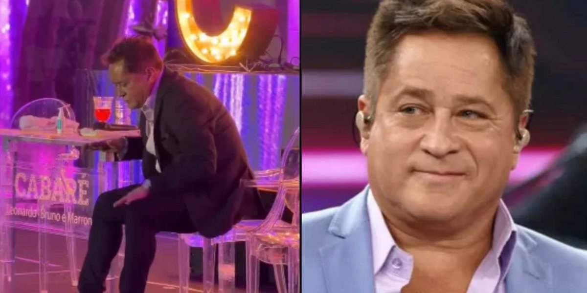 Leonardo aparece inquieto durante show sem beber e chama atenção nas redes