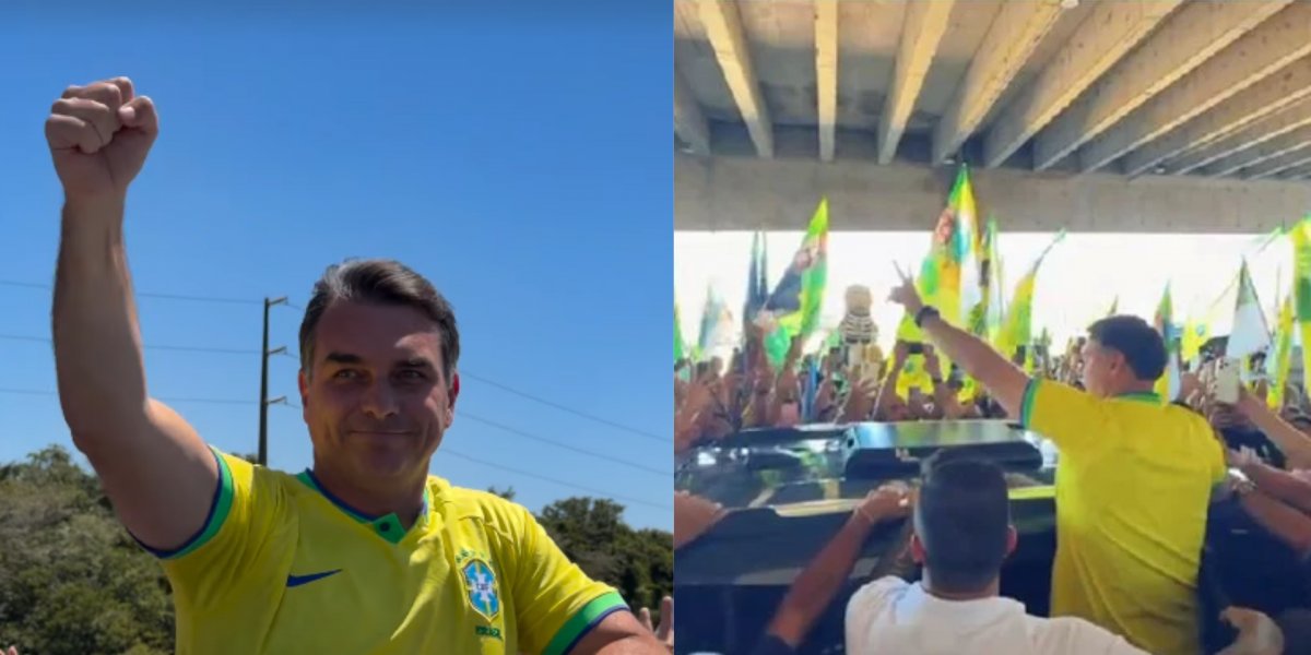 Flávio Bolsonaro desembarca no RN para agenda de campanha com motocarreata e comício