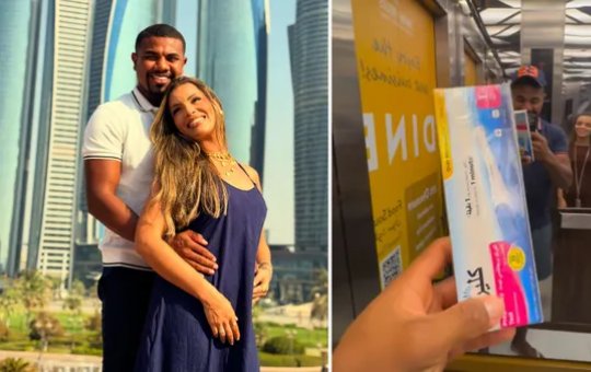 Vem bebê aí? Davi Brito compra teste de gravidez para esposa durante lua de mel em Dubai
