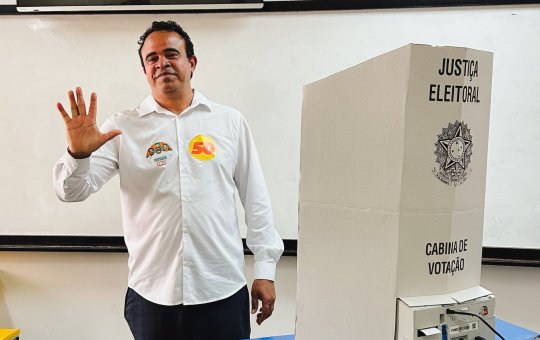 Eleições 2026: candidato ao Governo da Bahia, Ronaldo Mansur vota no PAF 3 da UFBA, em Salvador