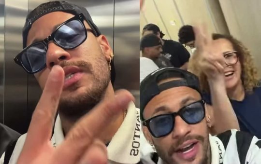 Neymar faz sinal de dois ao votar de camisa do Santos e causa tumulto em seção eleitoral