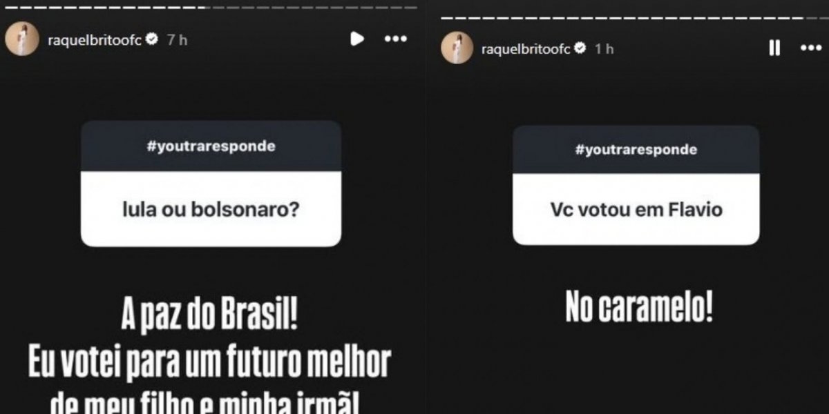 Raquel Brito é perguntada em quem votou nas eleições e diz: 'Votei para um futuro melhor'