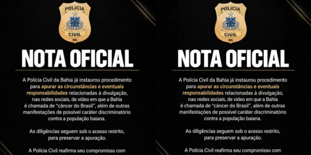 Polícia Civil da Bahia abre investigação sobre divulgação de vídeos com ataques ao estado