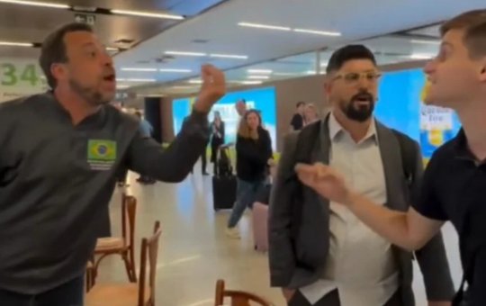 Lucas Pavanato e Guilherme Boulos se encontram no Aeroporto de Brasília e trocam provocações: 'Você é um lixo'